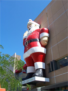Massive plastic Santa in Rundle Mall
