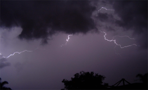 Lightning above my backyard