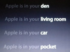 [Apple is in your den, Apple is in your living room, Apple is in your car, Apple is in your pocket; note that Creative Commons licence does not apply to this image]
