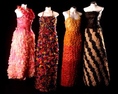[Awesome dress artwork made of condoms! Creative Commons licence does not apply to this image.]