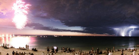 Lightning, comet, and fireworks! Creative Commons licence doesn't apply to this image.